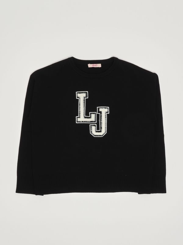 1. Viscose blend sweater for girls Black Liu Jo gf5065ma12p