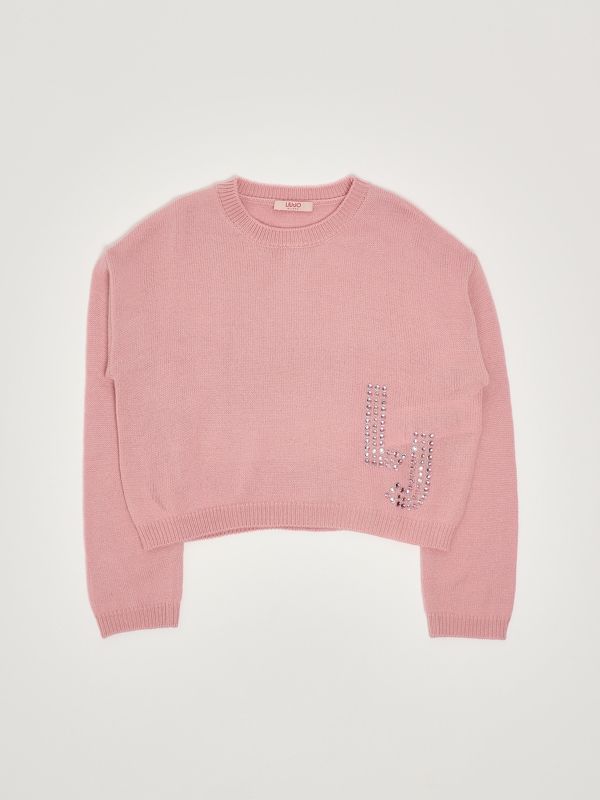 1. Wool-blend sweater for girls Pink Liu Jo gf5089ma51l