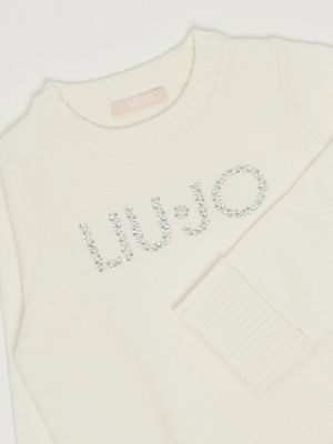 3. Jersey para niña en mezcla de viscosa Blanco