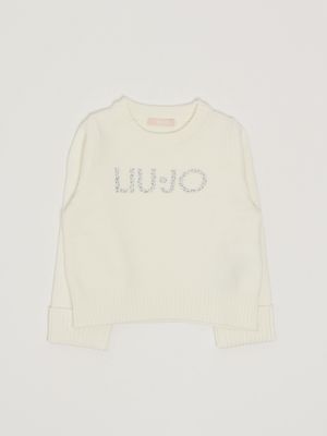 Viscose blend sweater for girls White Liu Jo