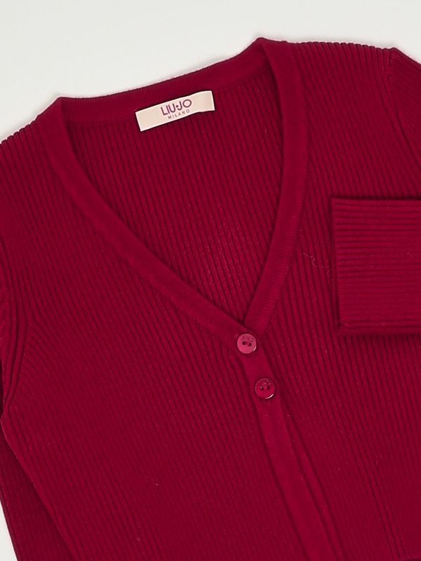 3. Viscose blend cardigan for girls Bordeaux Liu Jo gf5182ma12p