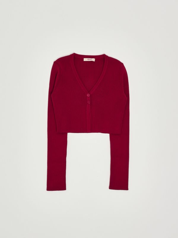1. Viscose blend cardigan for girls Bordeaux Liu Jo gf5182ma12p
