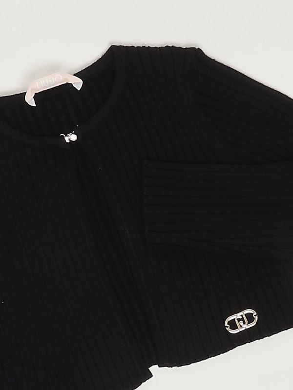 3. Strickjacke aus Viskosemischung für Mädchen Schwarz Liu Jo kf5025ma12p