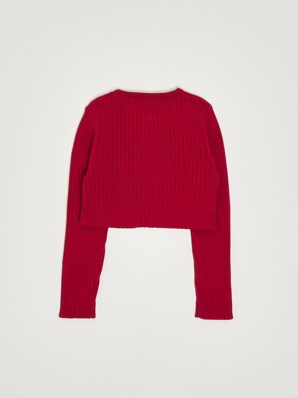 Rose corail | Cardigan classique à col V- Femme - Cachemire & Mérinos