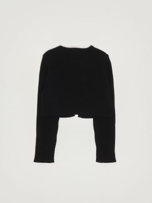 2. Strickjacke aus Viskosemischung für Mädchen Schwarz