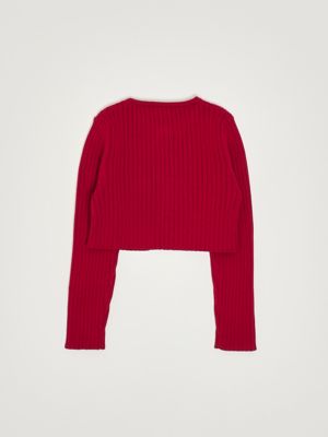 2. Strickjacke aus Viskosemischung für Mädchen Rot