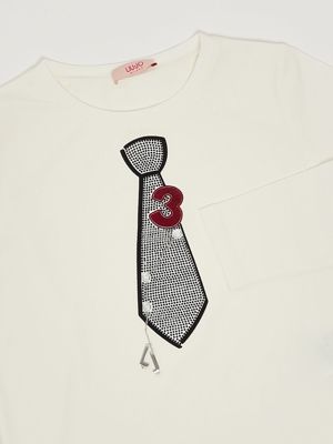 3. Mädchen-T-Shirt aus Stretch-Baumwolle Weiß Liu Jo gf5042j0088