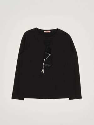 Stretch cotton T-shirt for girls Black Liu Jo