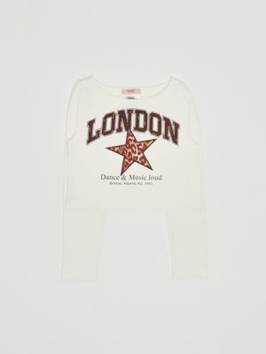 Stretch cotton T-shirt for girls White Liu Jo