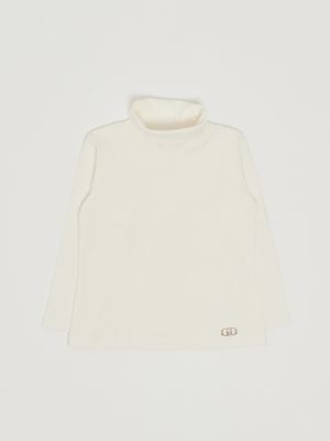 T-shirt bambina in cotone stretch Bianco Liu Jo