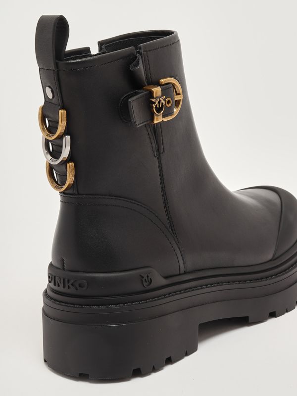 5. Mia 21 leather ankle boots for women Black Pinko sd0409p001