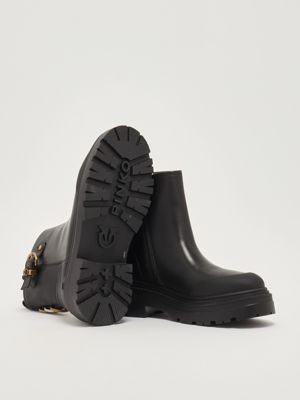 4. Mia 21 leather ankle boots for women Black Pinko sd0409p001