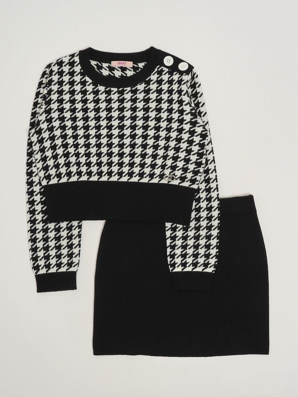 1. Conjunto para niña de mezcla de viscosa y algodón Negro-Mantequilla Liu Jo gf5032ma07e