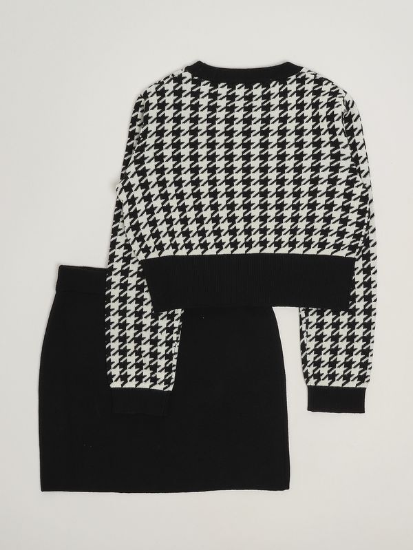2. Conjunto para niña de mezcla de viscosa y algodón Negro-Mantequilla Liu Jo gf5032ma07e