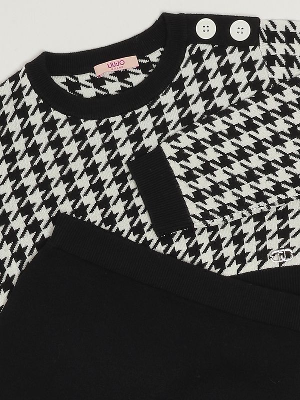 3. Conjunto para niña de mezcla de viscosa y algodón Negro-Mantequilla Liu Jo gf5032ma07e