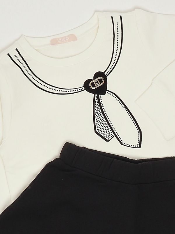 3. Completo bambina in cotone stretch Bianco Liu Jo kf5005f0724