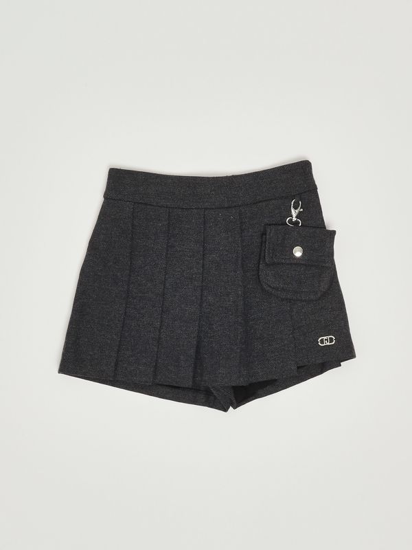 1. Jupe short en coton mélangé pour fille Gris Liu Jo gf5048t087a