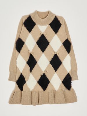 Abito bambina in misto viscosa stretch Beige-Oro Liu Jo