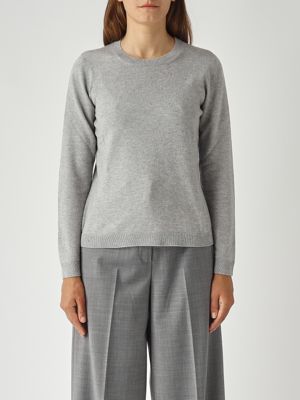 Pull en mélange de laine et cachemire pour femme Gris chiné Gran Sasso