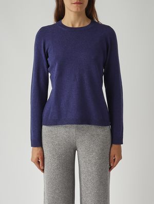 Maglia donna in misto lana e cachemire Indaco Gran Sasso