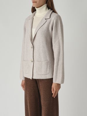 3. Giacca donna in misto alpaca e lana Cemento