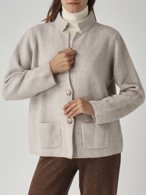 5. Giacca donna in misto alpaca e lana Cemento