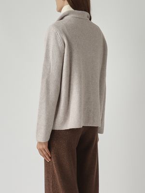 4. Giacca donna in misto alpaca e lana Cemento