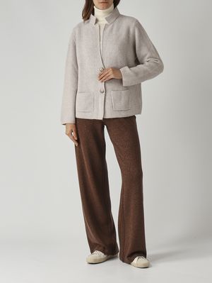 2. Giacca donna in misto alpaca e lana Cemento
