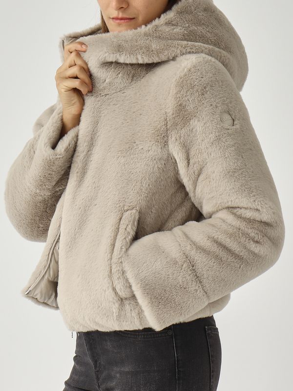 6. Piumino donna Exuberance in nylon e pelliccia sintetica Mastice Colmar 2288e2yn