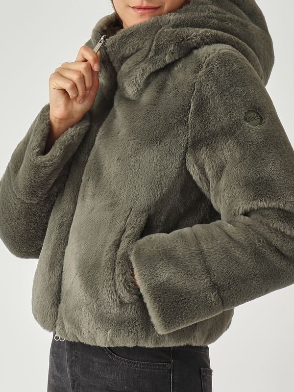 6. Piumino donna Exuberance in nylon e pelliccia sintetica Militare Colmar 2288e2yn