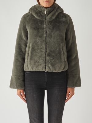 Doudoune Exuberance en nylon et fausse fourrure pour femme Vert foncé Colmar