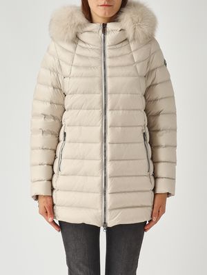 Piumino donna Deluxe in nylon lucido Crema Colmar