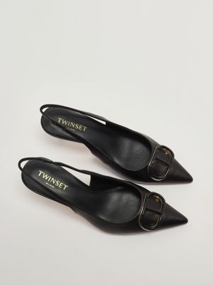 2. Leder-Dekolleté für Frauen Schwarz Twinset 252tcp030