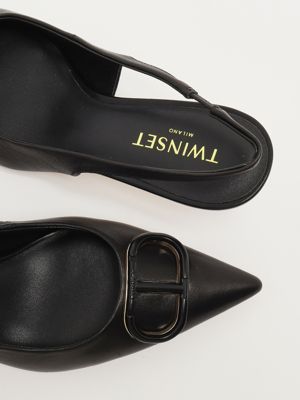 4. Leder-Dekolleté für Frauen Schwarz Twinset 252tcp030