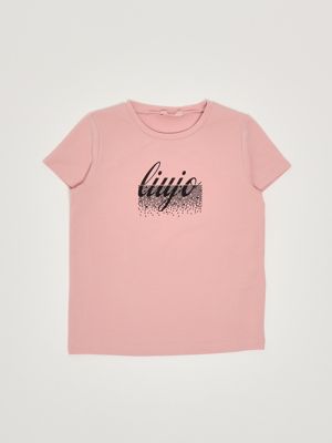Stretch cotton T-shirt for girls Pink Liu Jo
