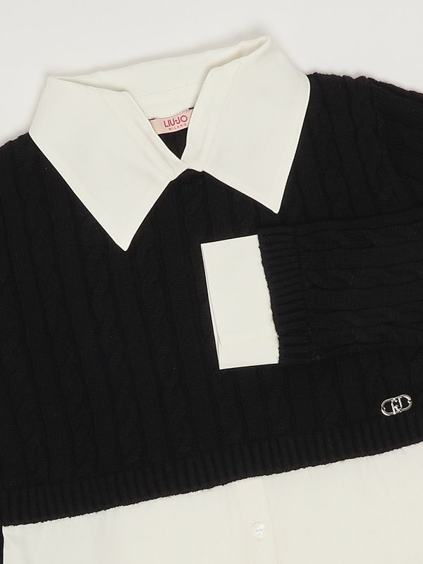 3. Jersey de niña en mezcla de lana Negro-Blanco Liu Jo gf5061ma51i