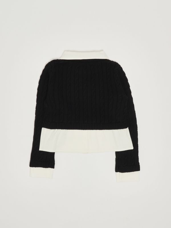2. Jersey de niña en mezcla de lana Negro-Blanco Liu Jo gf5061ma51i