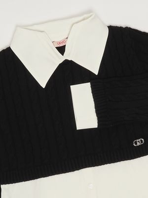 3. Maglia bambina in misto lana Nero-Bianco Liu Jo gf5061ma51i