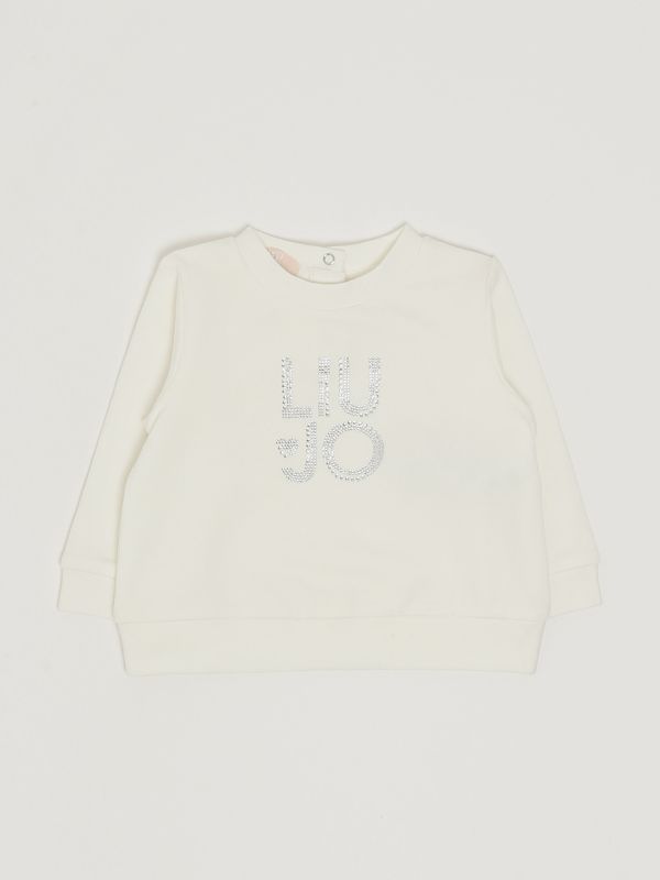 1. Felpa neonata in cotone stretch Bianco Liu Jo hf5018f072