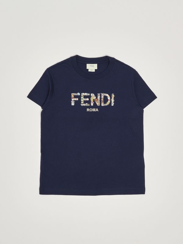 1. T-shirt bambino in cotone Blu Fendi jmi4877aj