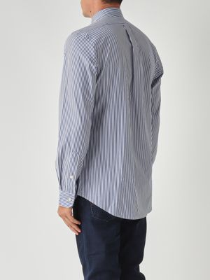 4. Herrenhemd in schmaler Passform aus Stretch-Baumwollpopeline Weiß-Marine Polo Ralph Lauren 710928254