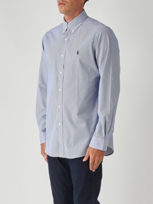 2. Chemise en popeline de coton extensible pour homme Blanc-Marine Polo Ralph Lauren 710928255