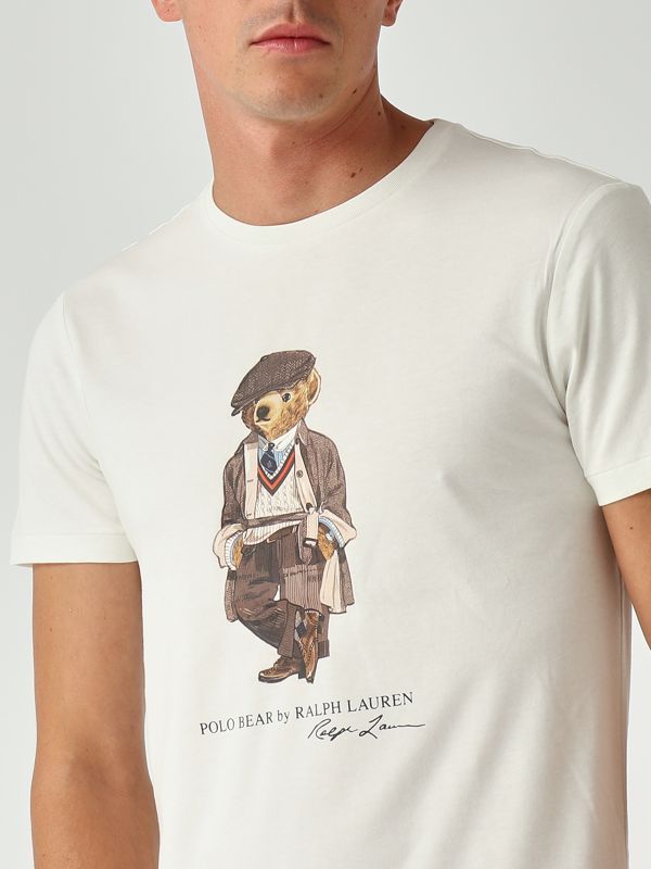 4. Custom slim fit cotton T-shirt for men White Polo Ralph Lauren 710p00085