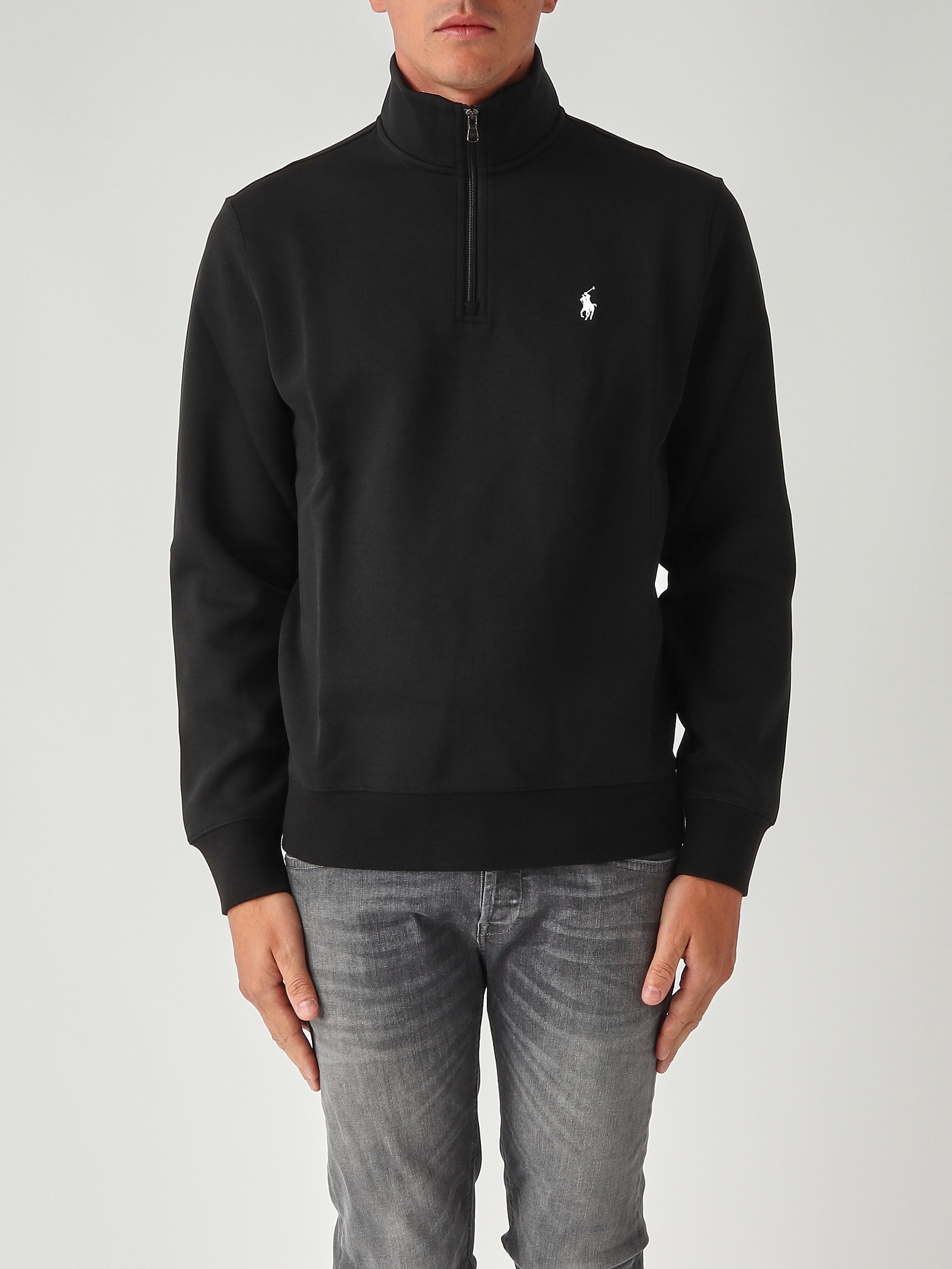 Cotton blend sweatshirt for men 710p06234 Black | Caposerio.com