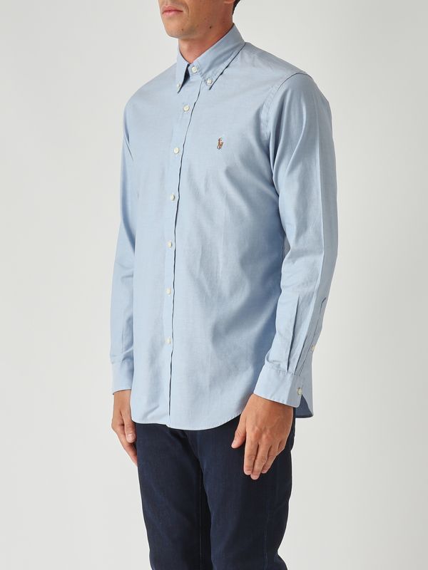 3. Custom fit stretch Oxford cotton shirt for men Sky blue Polo Ralph Lauren 710p06688