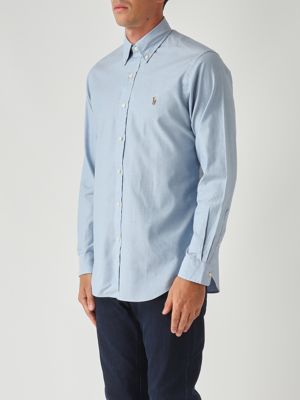 3. Camicia uomo custom fit in cotone Oxford stretch Azzurro Polo Ralph Lauren 710p06688