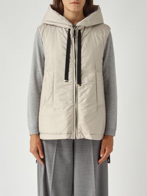 Greengo women's vest in water-repellent canvas Pearl Grey Max Mara the Cube