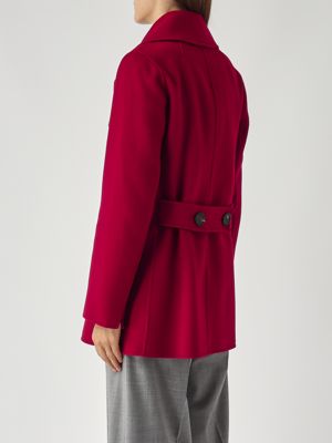 4. Cappotto donna Caban in drap di lana vergine Porpora