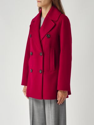 3. Cappotto donna Caban in drap di lana vergine Porpora