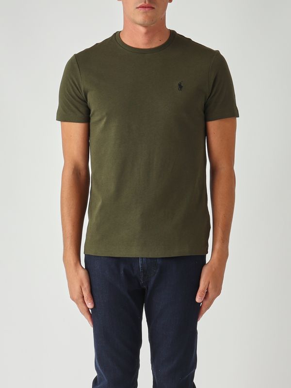 1. Custom slim fit cotton T-shirt for men Dark green Polo Ralph Lauren 710671438